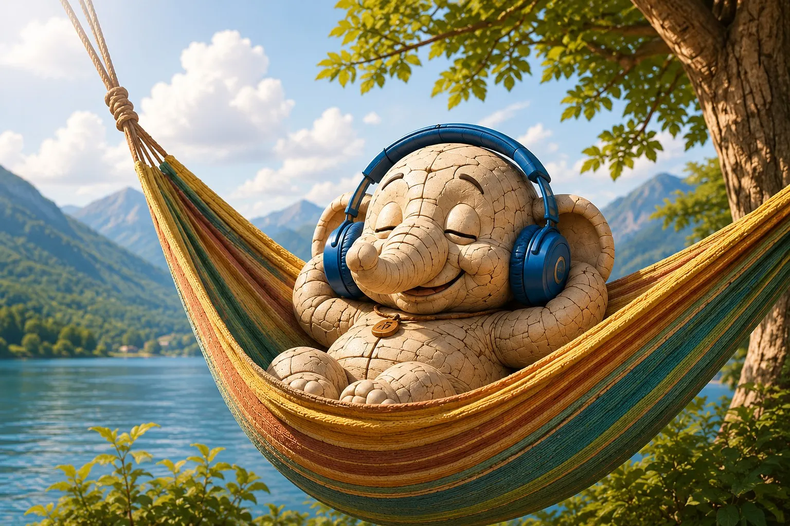 Fanti relaxing in a hammock